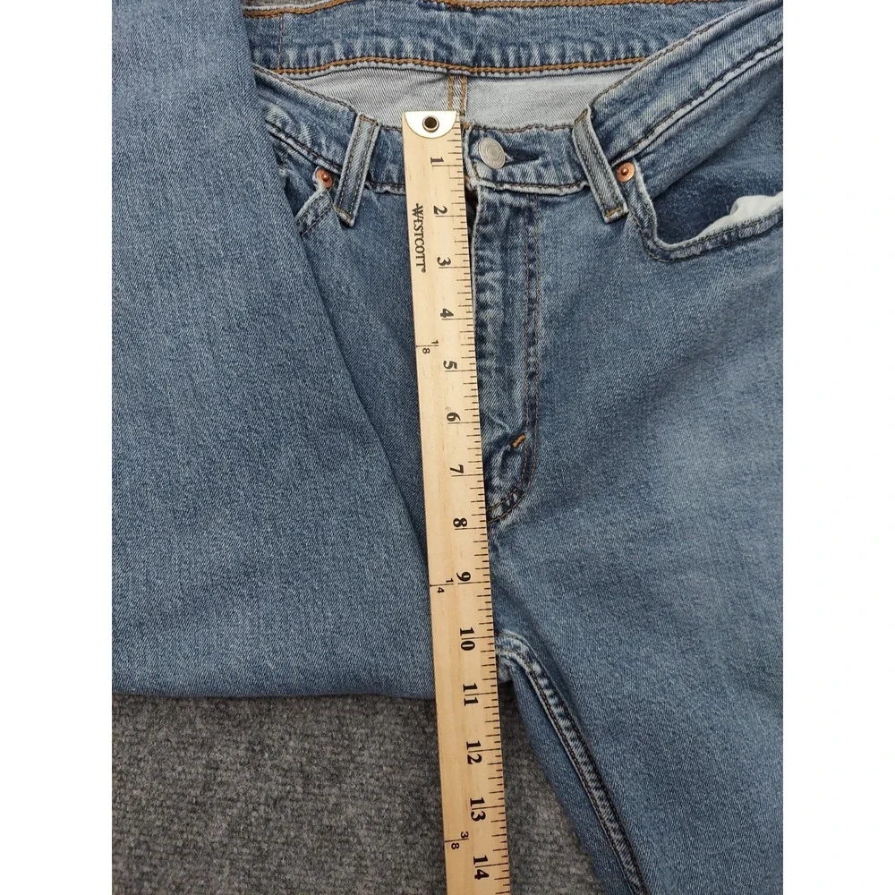 Levis 514 Mens 34x34 Blue Denim Straight Stretch Regular Light Wash Preppy